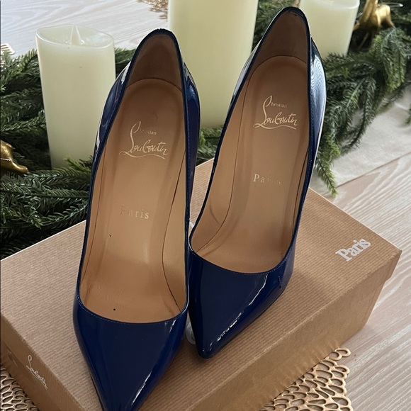 Christian Louboutin Pigalle 100 Navy Heels - Picture 5 of 5